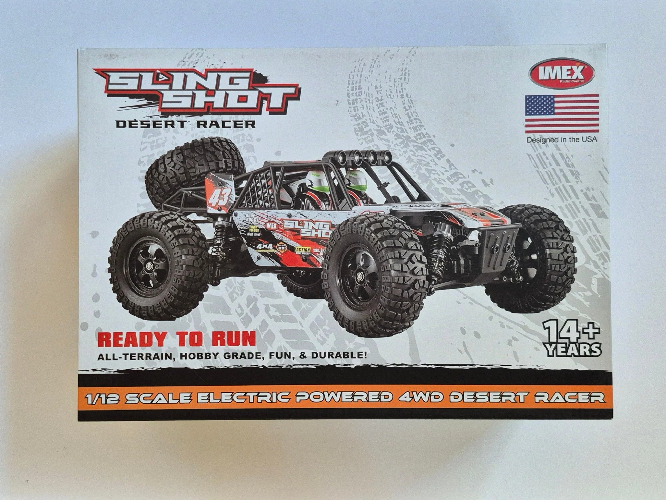 IMEX Slingshot 1/12 Scale Brushed RTR 4WD Desert Racer – LED Lights, 20 MPH, Li‑Ion Battery Included