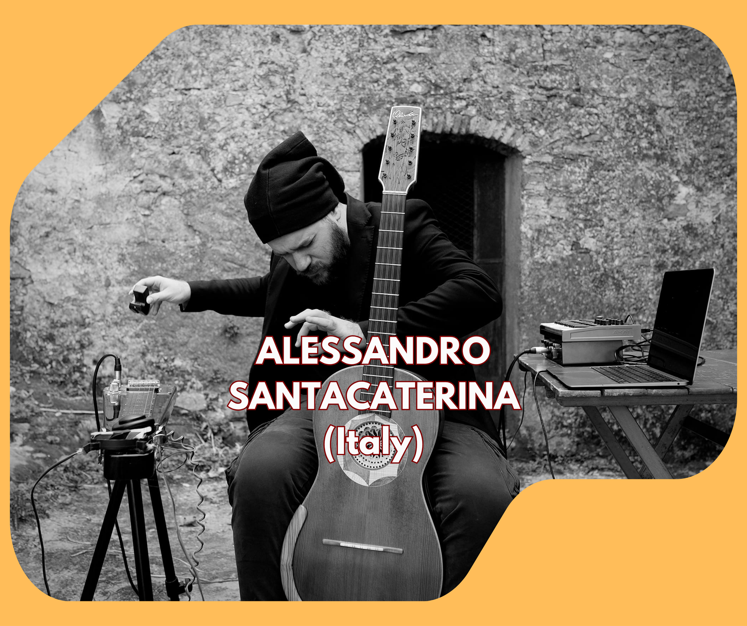 Alessandro Santacaterina is an acclaimed Calabrian guitarist, multi-instrumentalist, and composer. He is widely recognised by critics as one of the leading virtuosos of the chitarra battente (a traditional 5-course Southern Italian guitar). Santacate