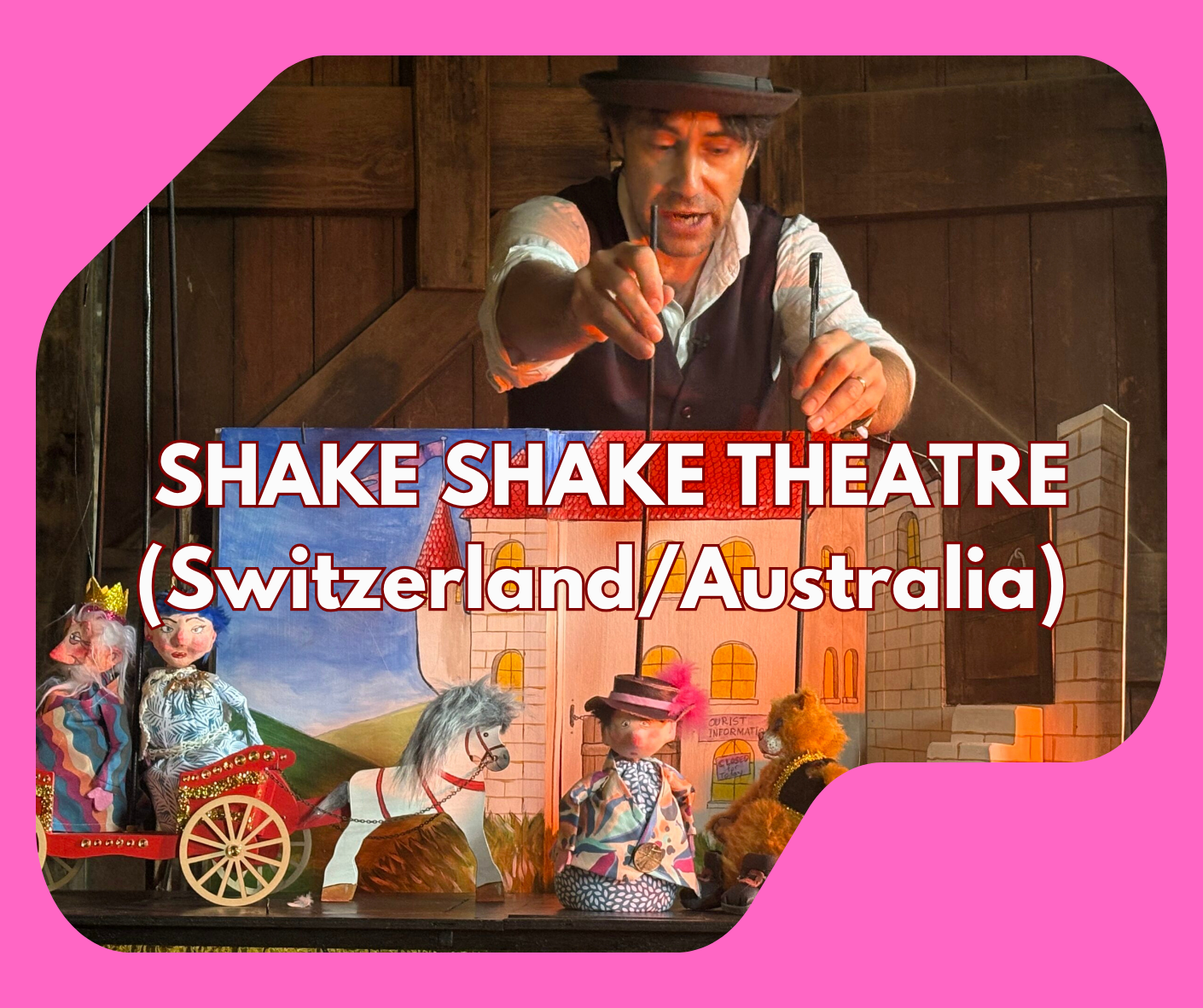Shake Shake Theatre is a whimsical, independent puppet company founded by Australian artist Jessica Nicholls and Swiss artist Pierre Filliez. After training at the prestigious Jacques Lecoq School in Paris, the duo united to create highly visual, phy