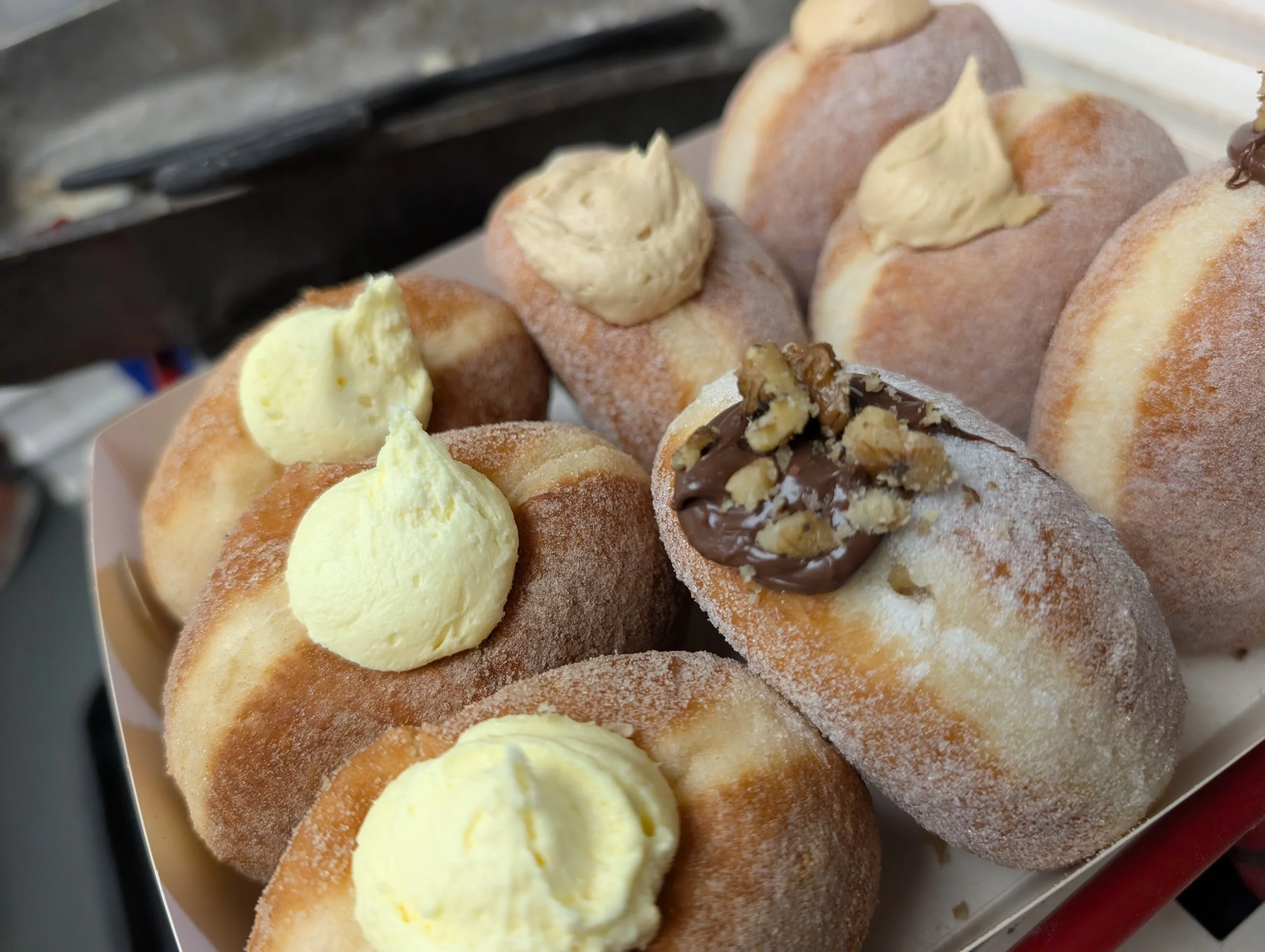 Gourmet donuts fresh filled lemon, Nutella, jam, custard