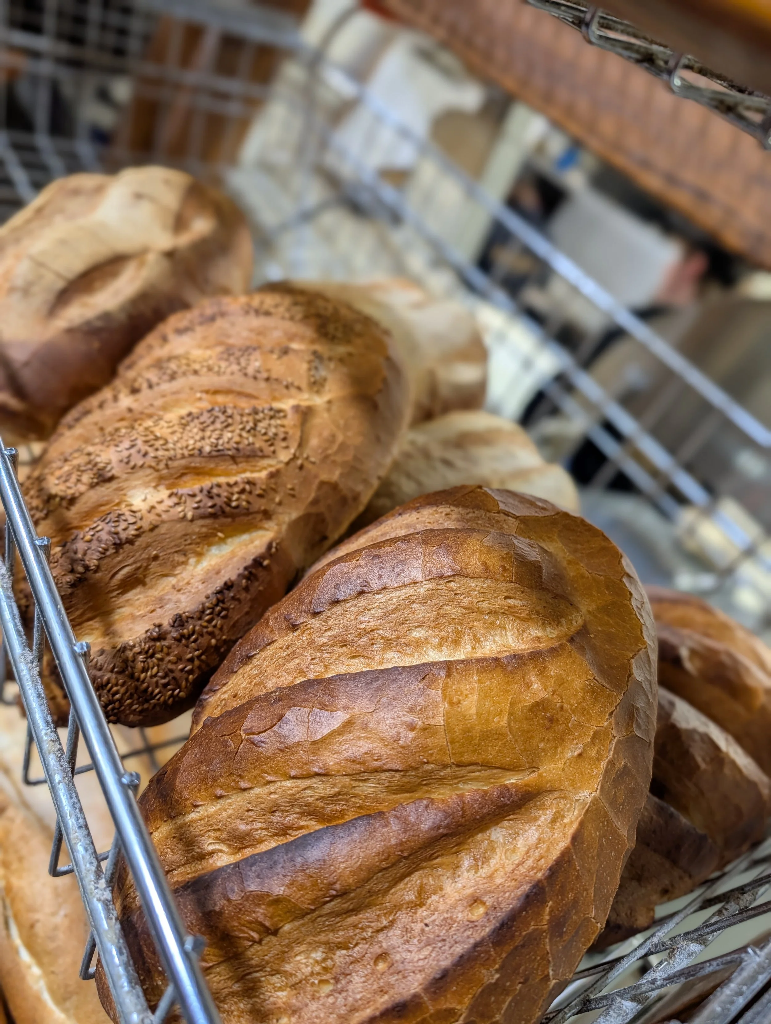 Crispy Vienna loaves just baked fresh at Donnelly's Bakehouse
