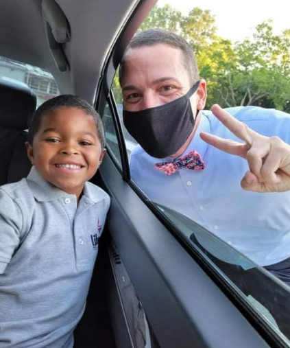 Morning Car Line Greeting with Dr. Trevor Ivey