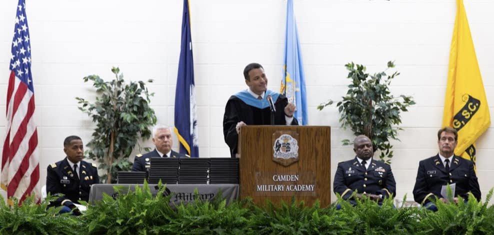 Commencement Speaker at Camden Military Academy Graduation