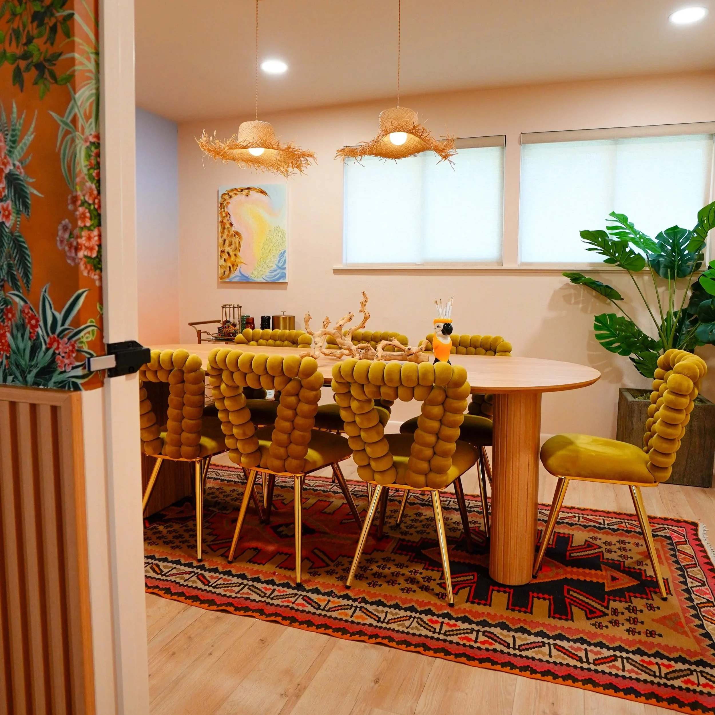 Hidden Sunset Room at Guad Haus featuring warm interiors for team meetings and private gatherings