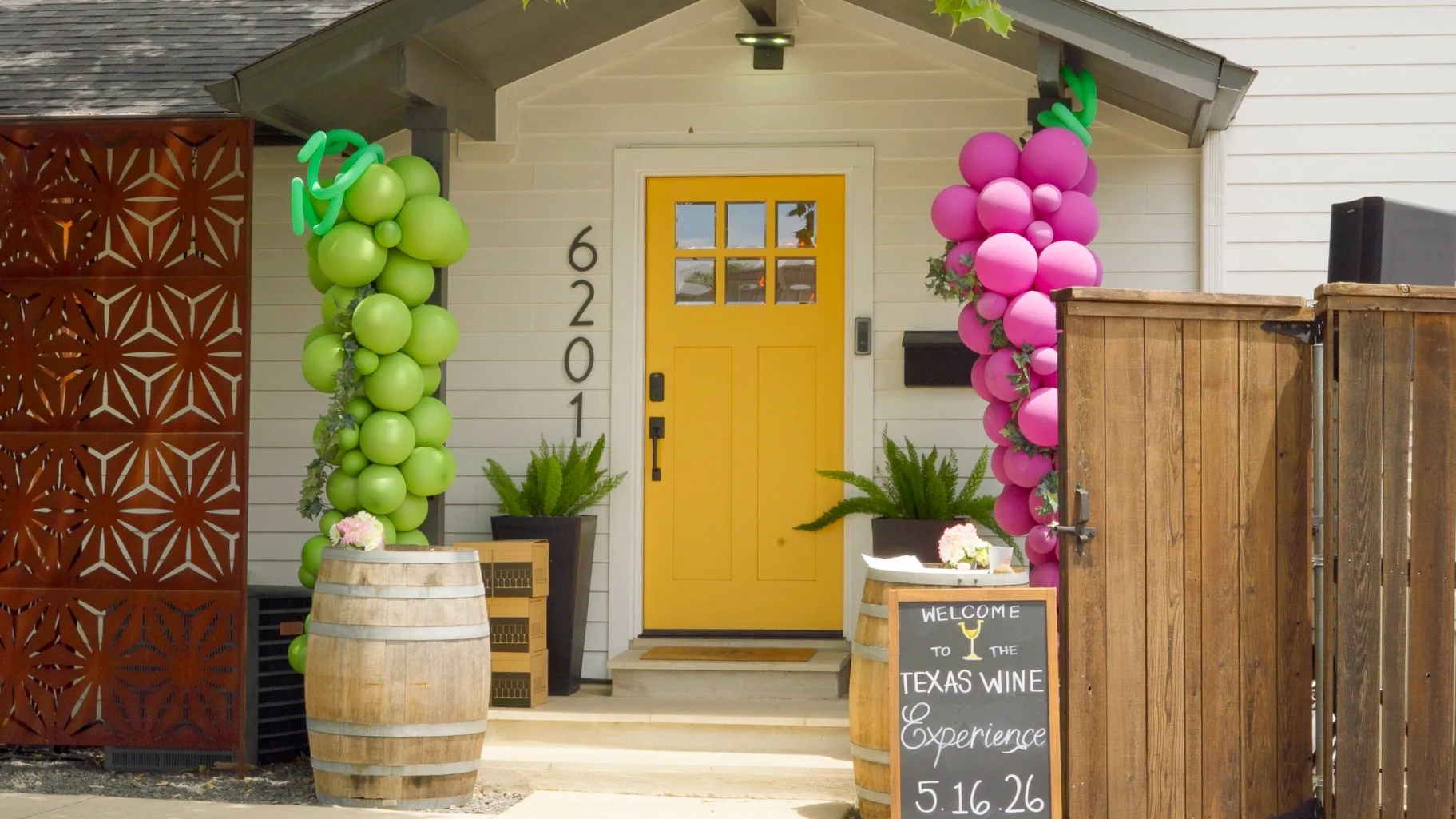 Guests arriving at Guad Haus, a flexible event space in Austin, Texas, during the Texas Wine Experience