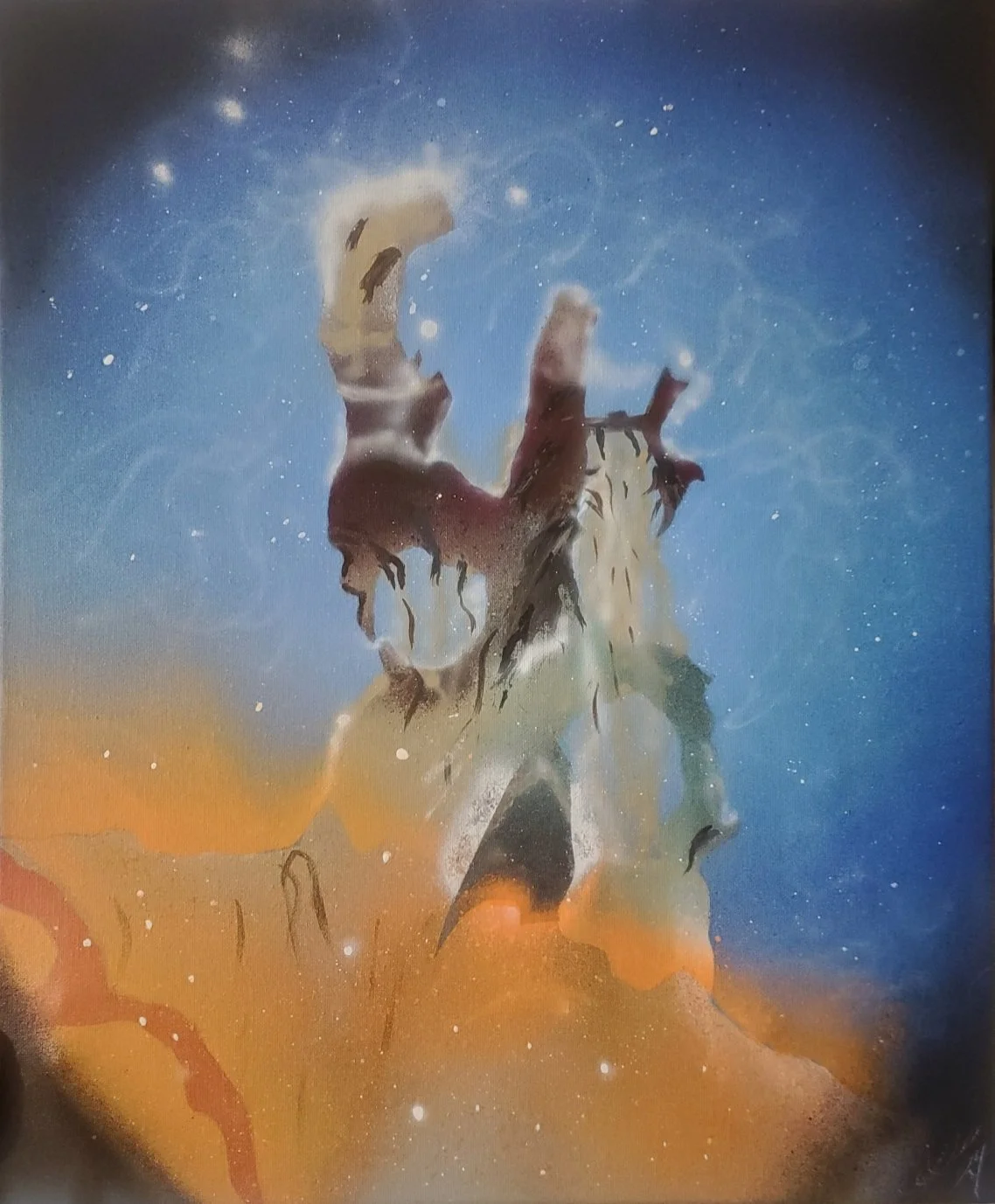 Pillars of Creation - 16 x 20 spray paint on canvas 2025