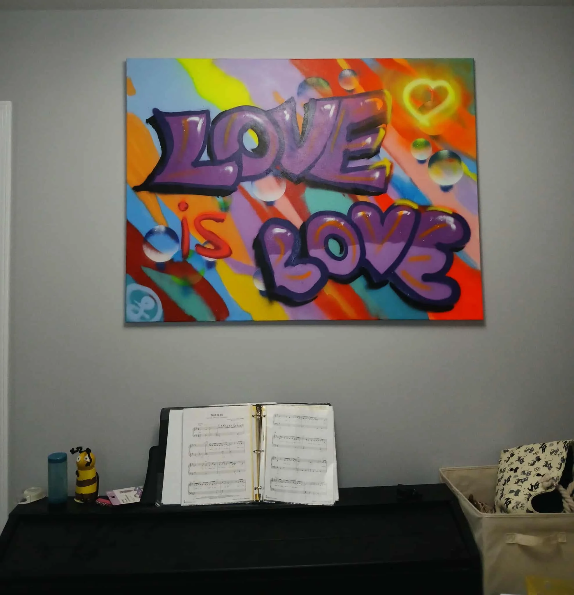 Love is Love - 3 foot x 4 foot spray paint on canvas 2025
