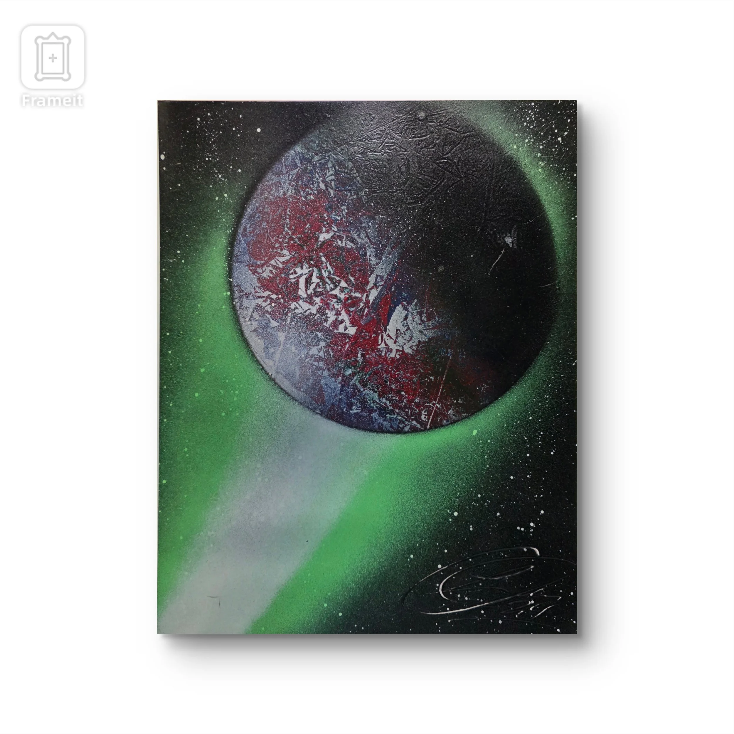 Higgins Moon (Wine coloured planet with green tail)