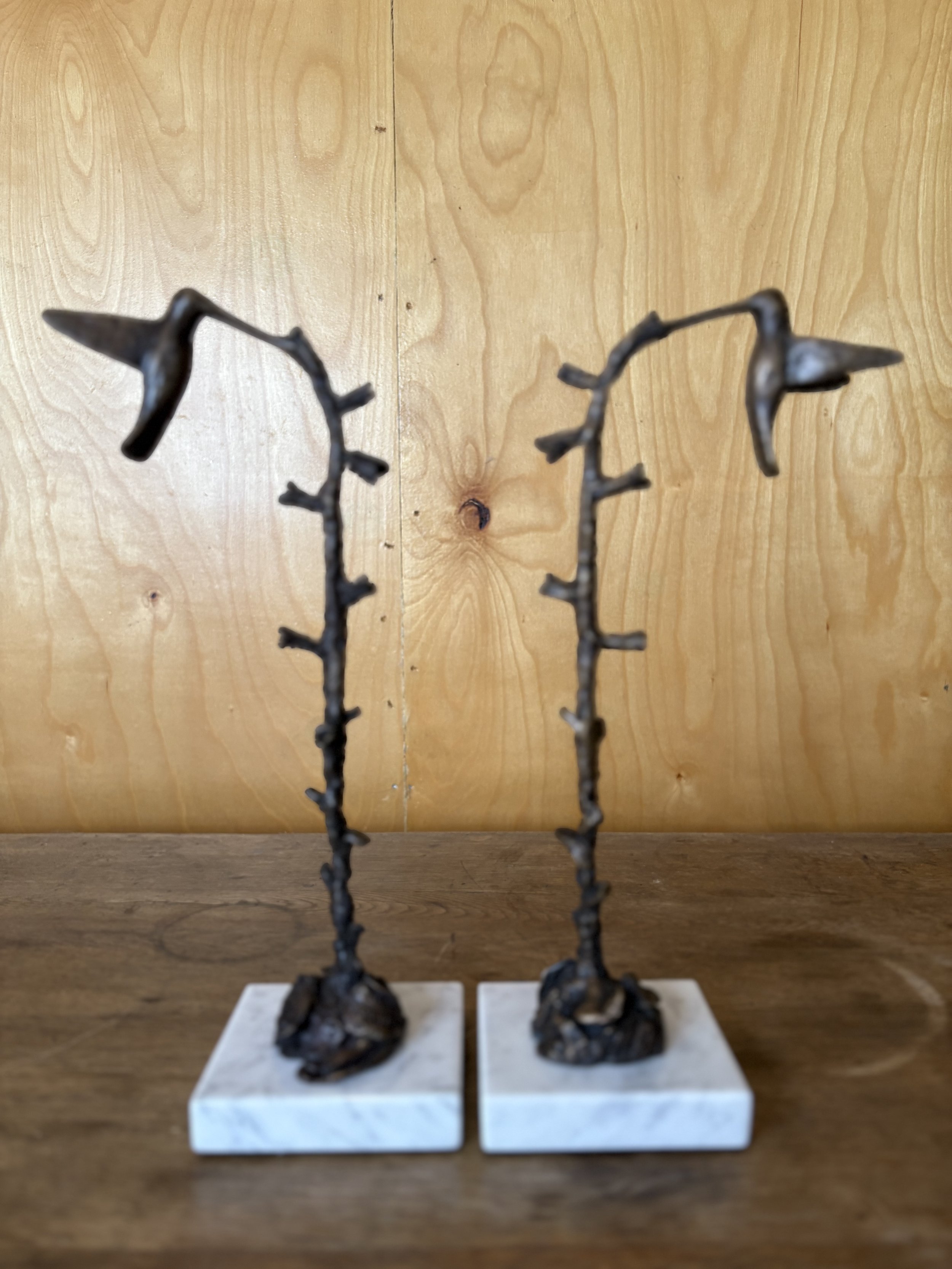 Flying Hummingbird with Flowers