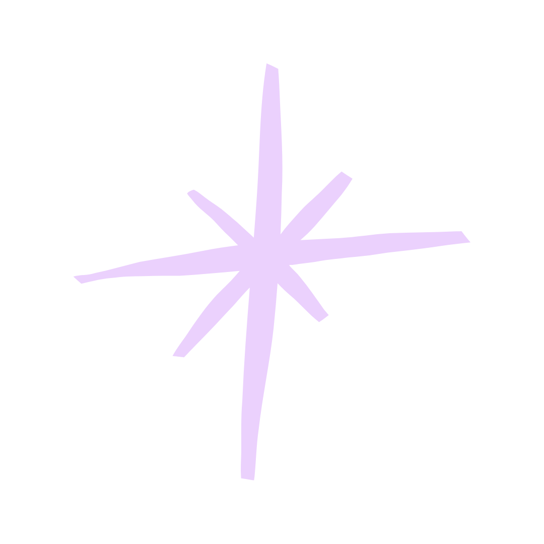 A purple star-shaped glittery ornament with multiple points against a black background.