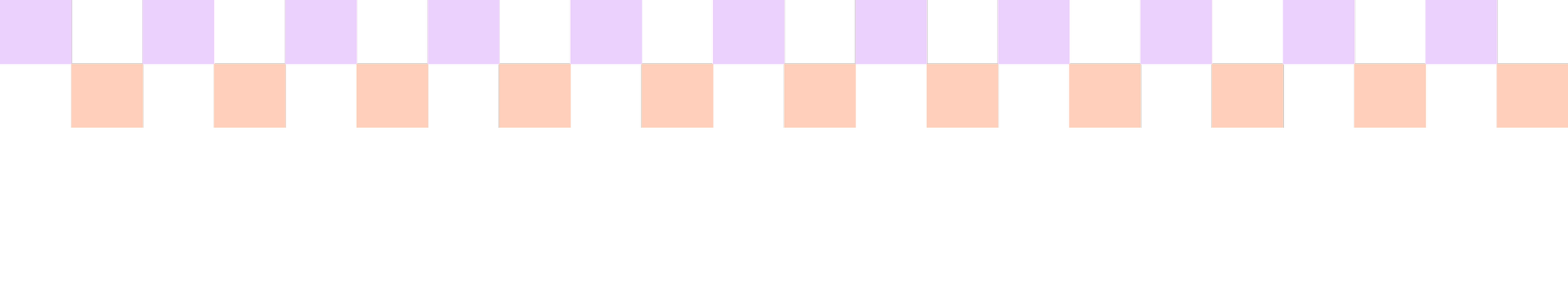 A checkered pattern with purple, black, peach, and light purple squares in a horizontal band.