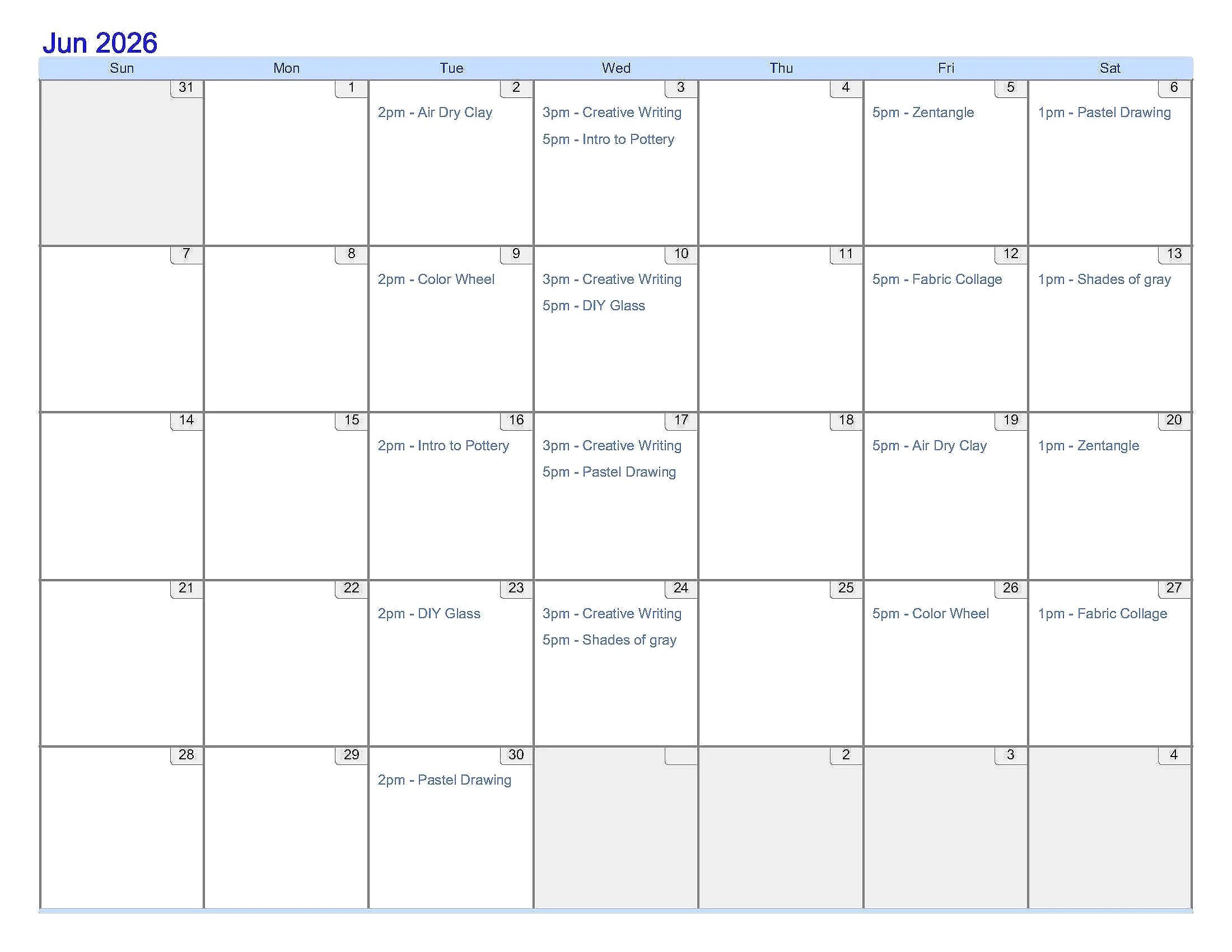 June classes