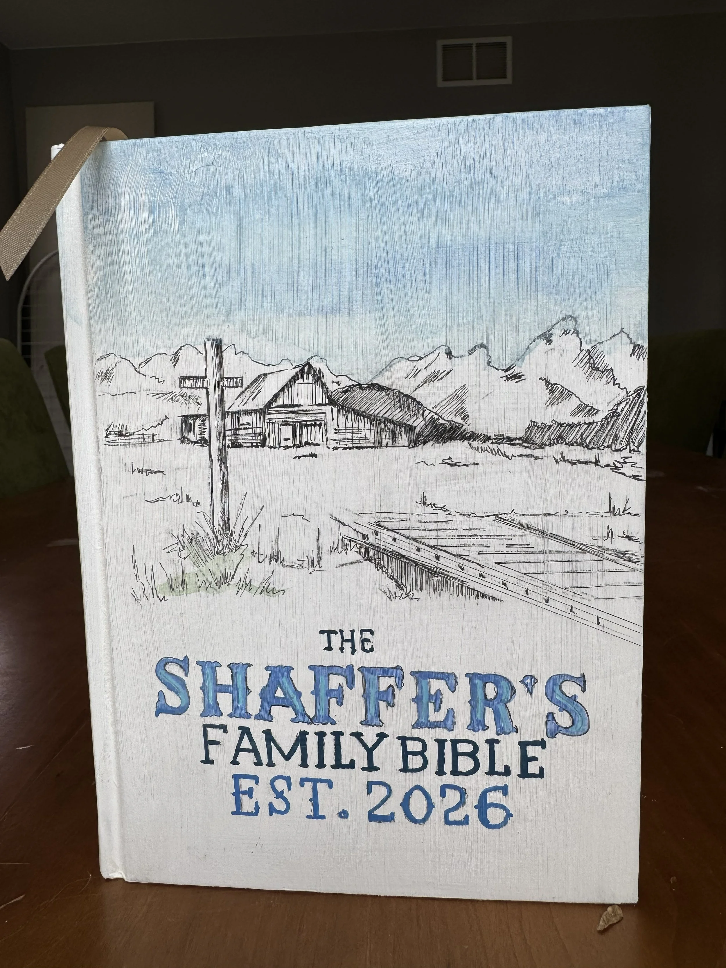 A special custom Bible guest book!