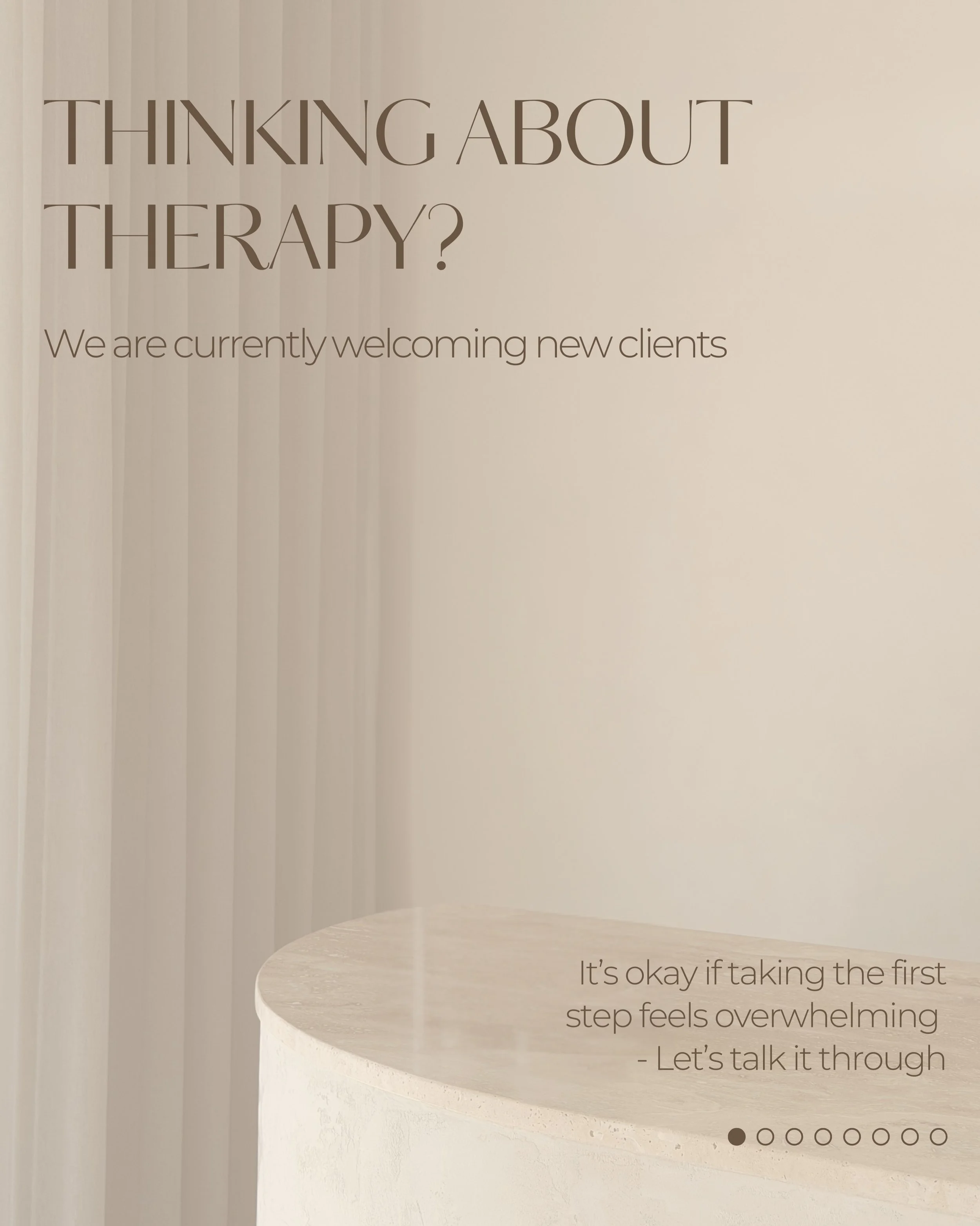 If you&rsquo;ve been thinking about reaching out &amp; starting your therapy journey but feeling nervous, unsure, or wondering where to even begin - you&rsquo;re not alone.

Therapy isn&rsquo;t about having everything figured out. It&rsquo;s a space 