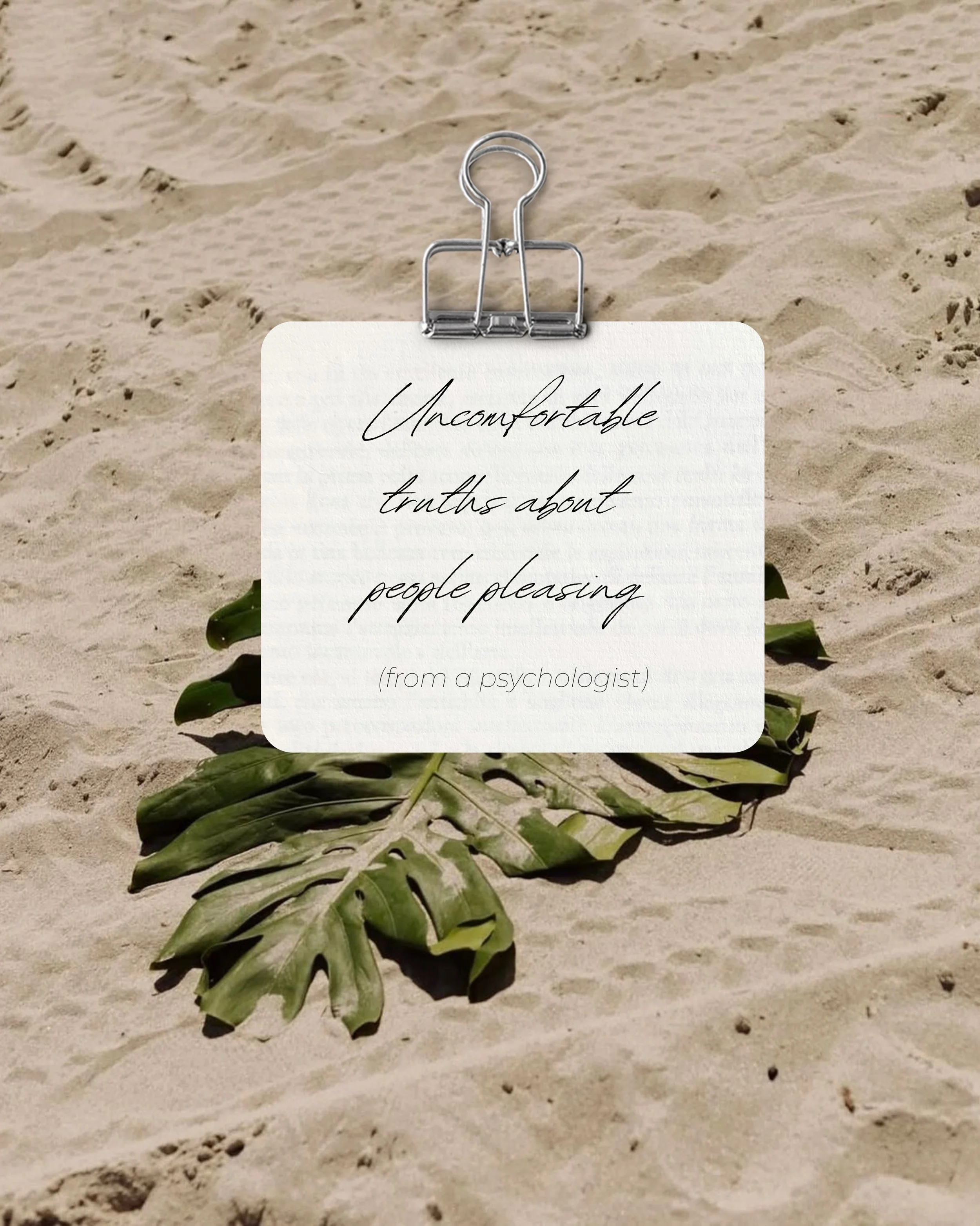People pleasing is one of the most common themes I explore with clients in therapy. 

Many people come to therapy believing they&rsquo;re &ldquo;too nice&rdquo;, &ldquo;too sensitive&rdquo;, &ldquo;bad at boundaries&rdquo;, or that they just need to 