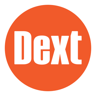 Orange circle with white text that reads 'Dext'.