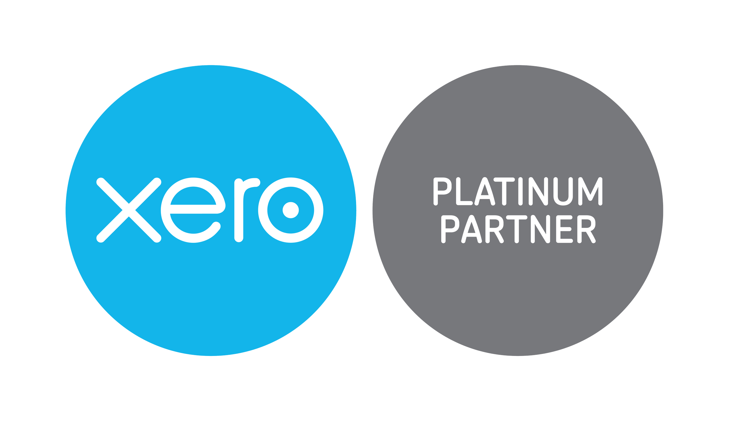 Xero logo next to a grey circle with 'Platinum Partner' written inside.