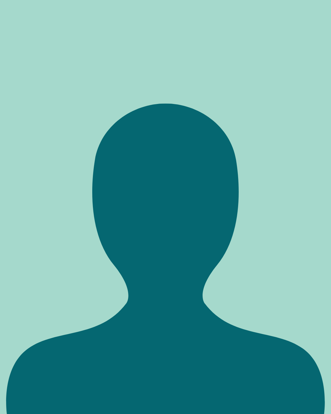 Silhouette of a person's head and shoulders against a light green background.