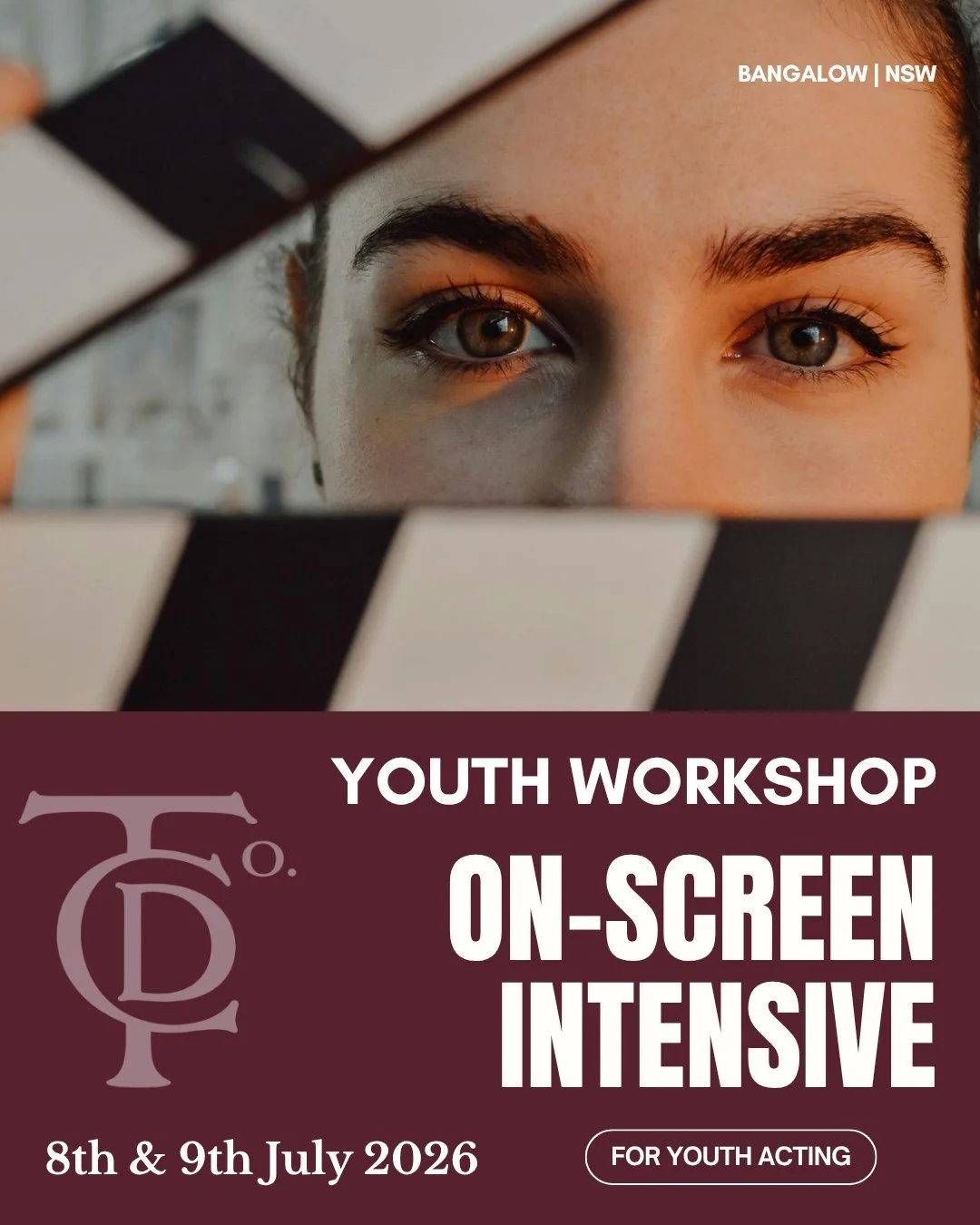 Youth Holiday Workshop &mdash; Mon 8 and Tues 9 July. Ages 13&ndash;18. Two full days at Bangalow A&amp;I Hall working voice, movement, text, and ensemble. The way professional companies train, scaled for teen actors. $299. 

Enrol by Mon 6 July. 

L
