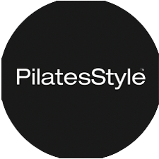 Black circular logo with white text reading 'PilatesStyle'