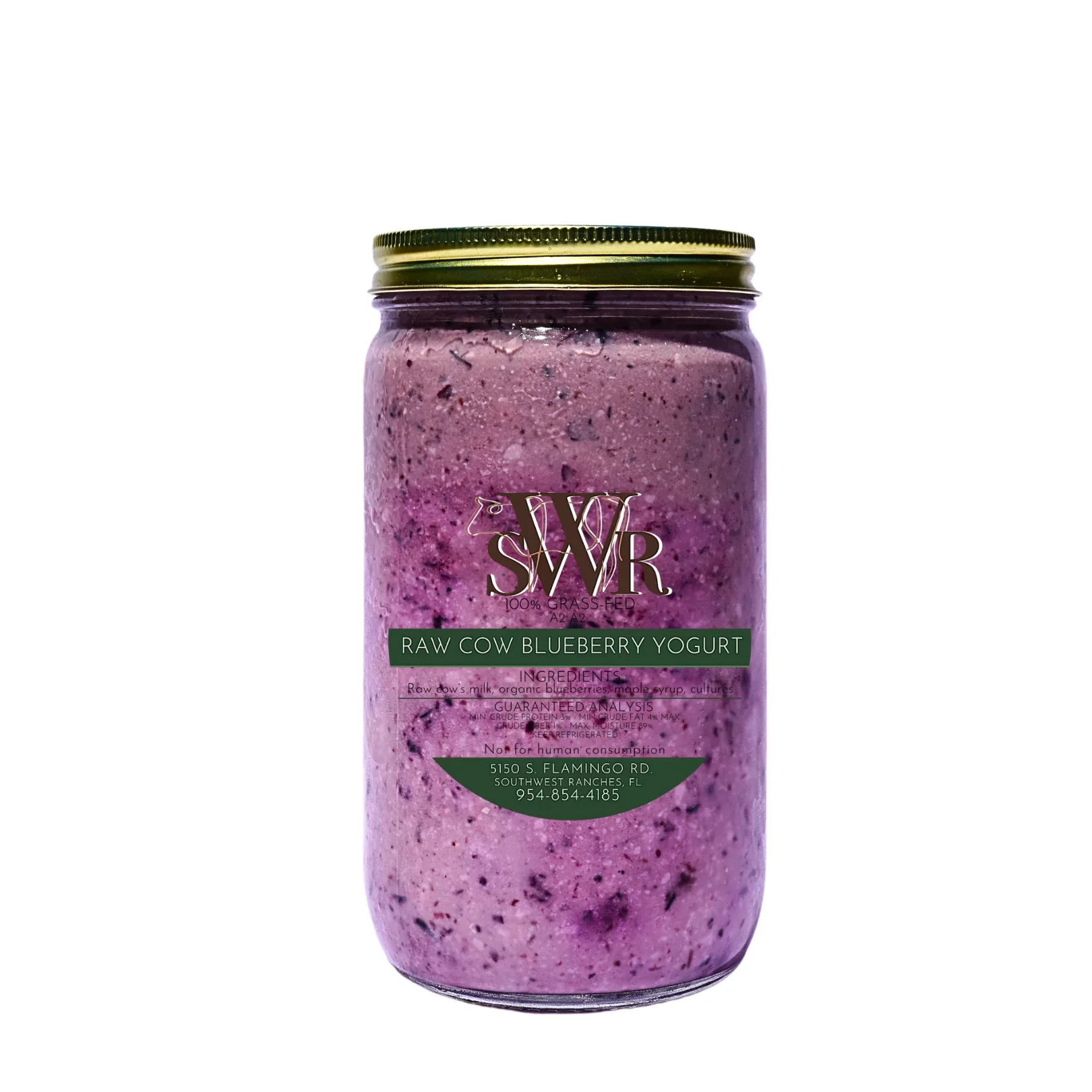 Raw Blueberry Yogurt - A2 (SWR) - 32 oz.