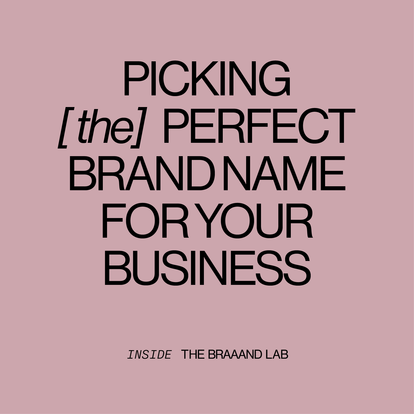 Naming Your Brand
