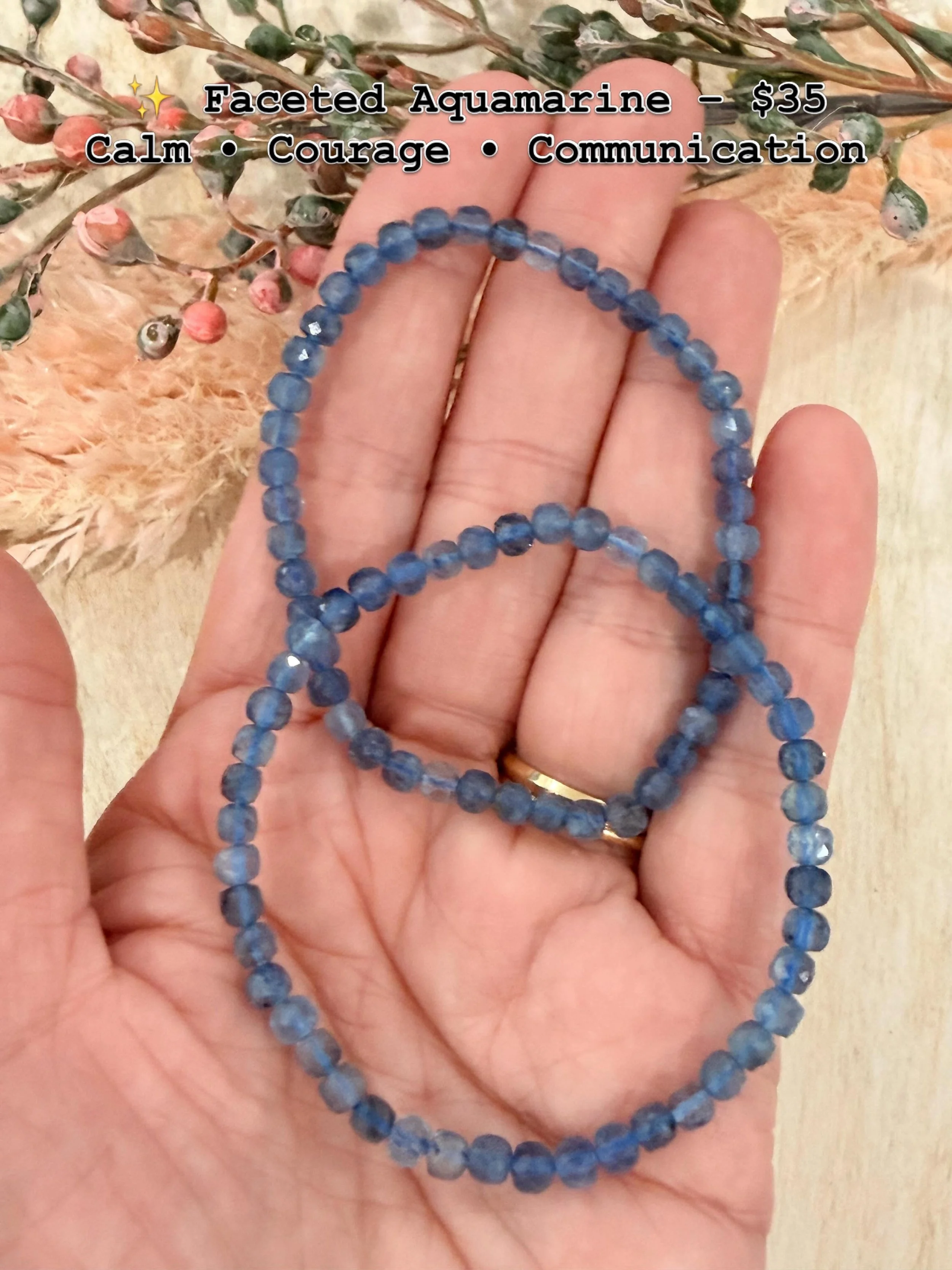 Aquamarine Faceted Bracelets