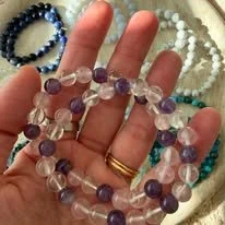 Clear Quartz, Rose Quartz & Amethyst Bracelets