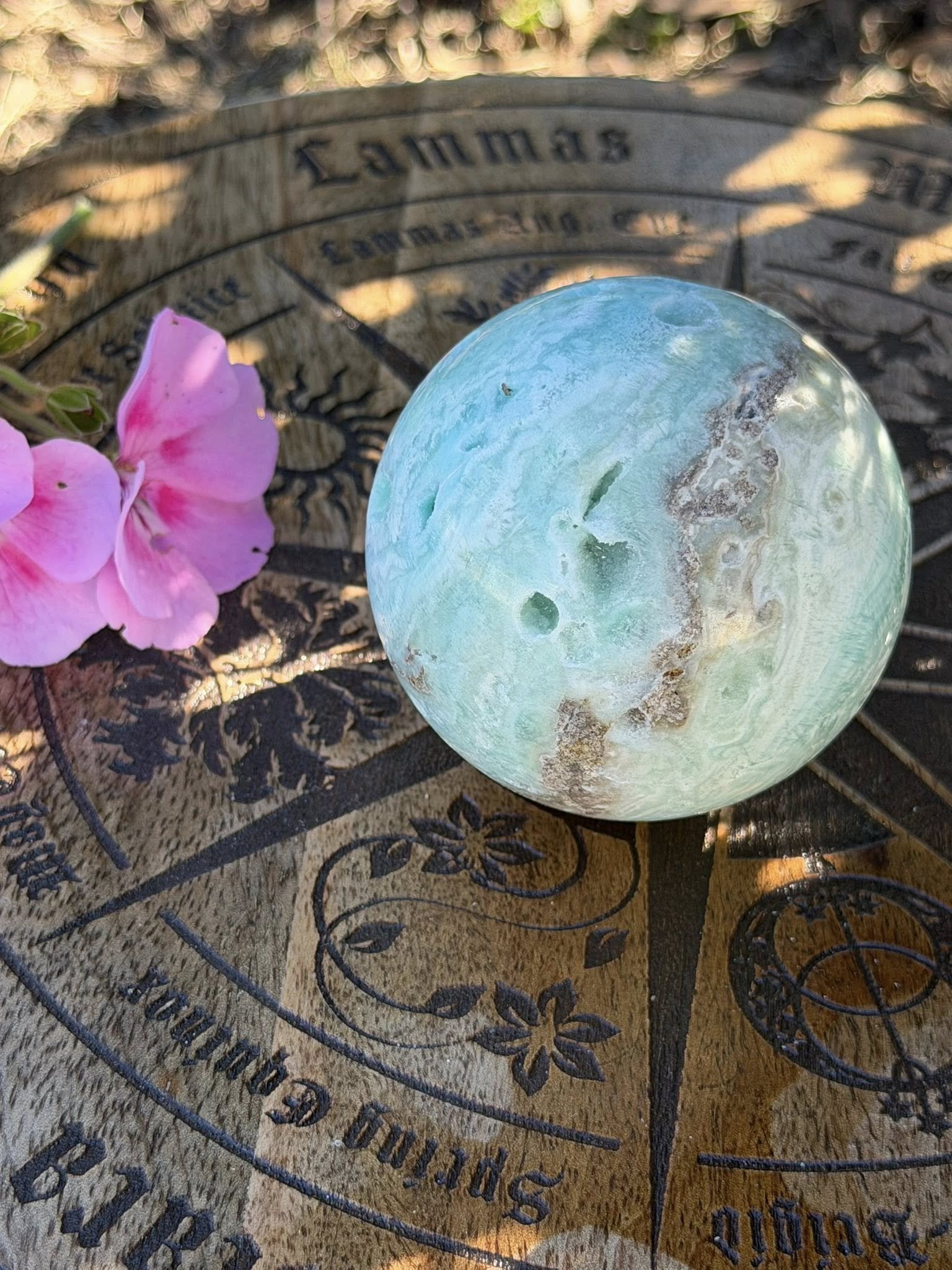 Blue Aragonite Sphere