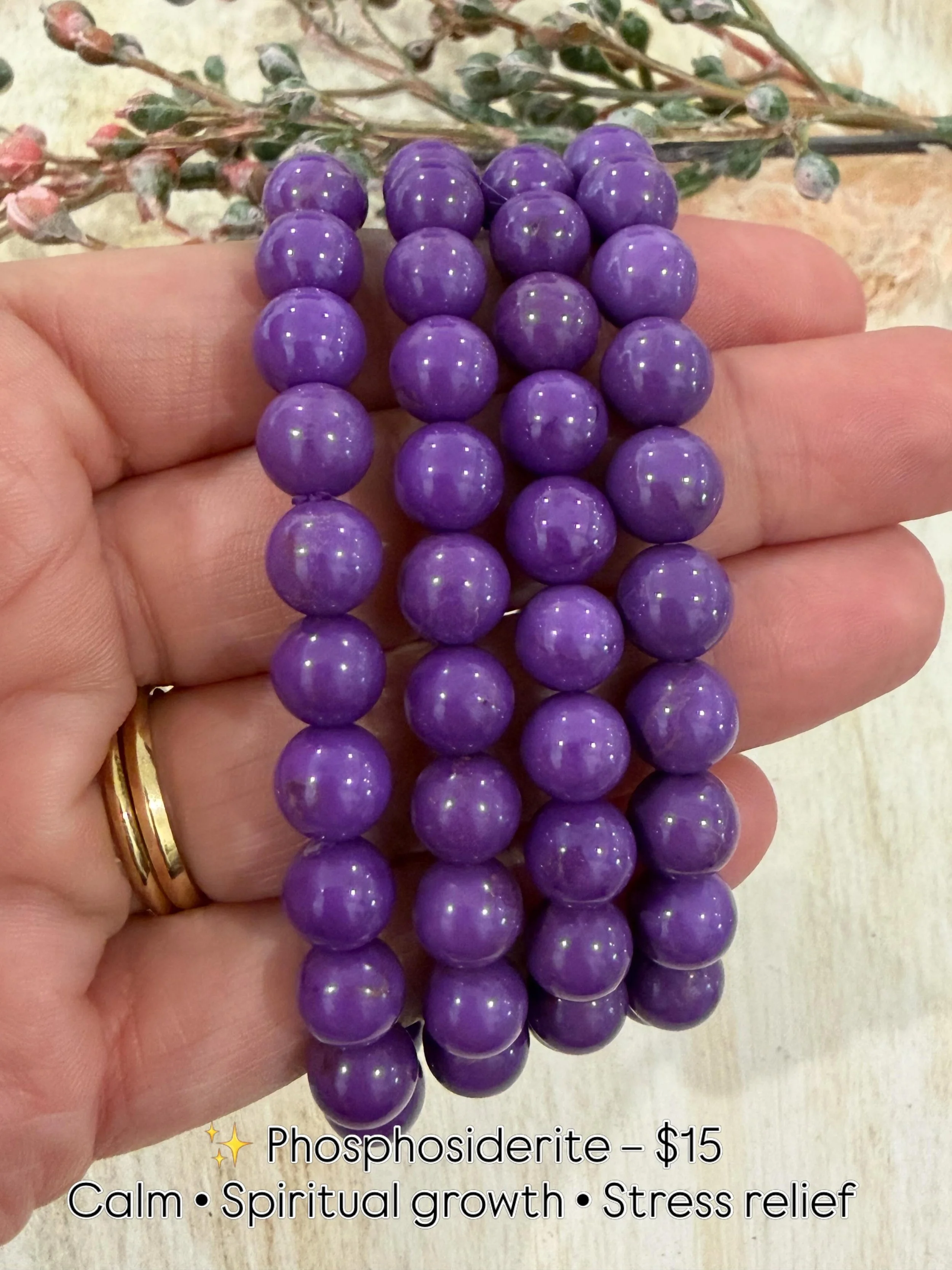 Phosphosiderite Beaded Bracelets
