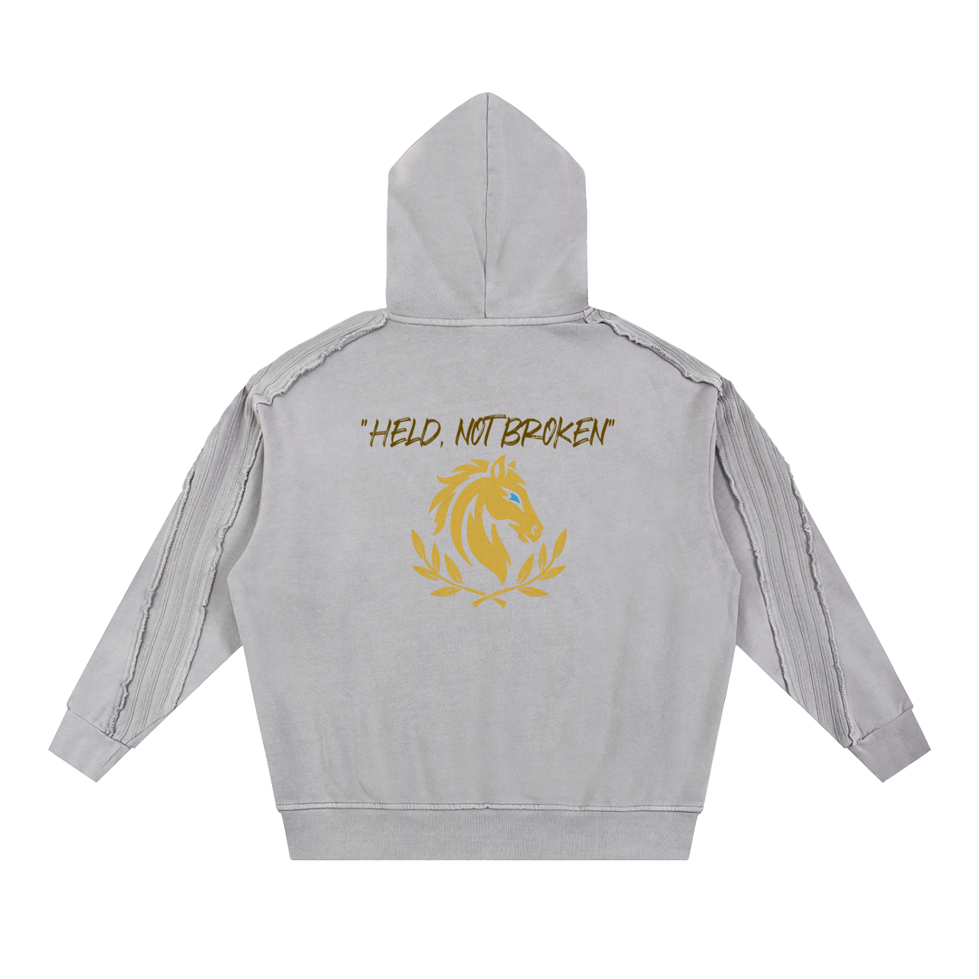 Snow Washed Tape Raw Edge Hoodie