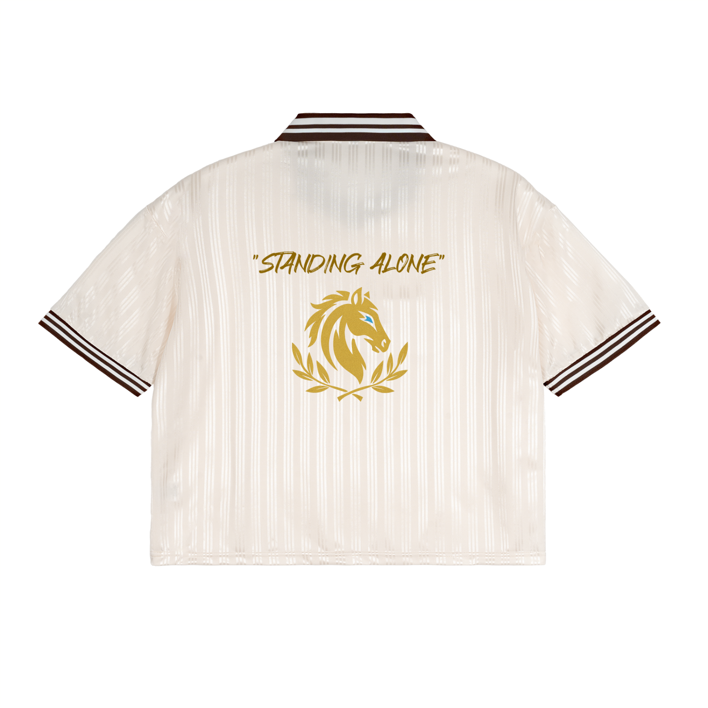 Contrast Stripes Polo Collar T-Shirt