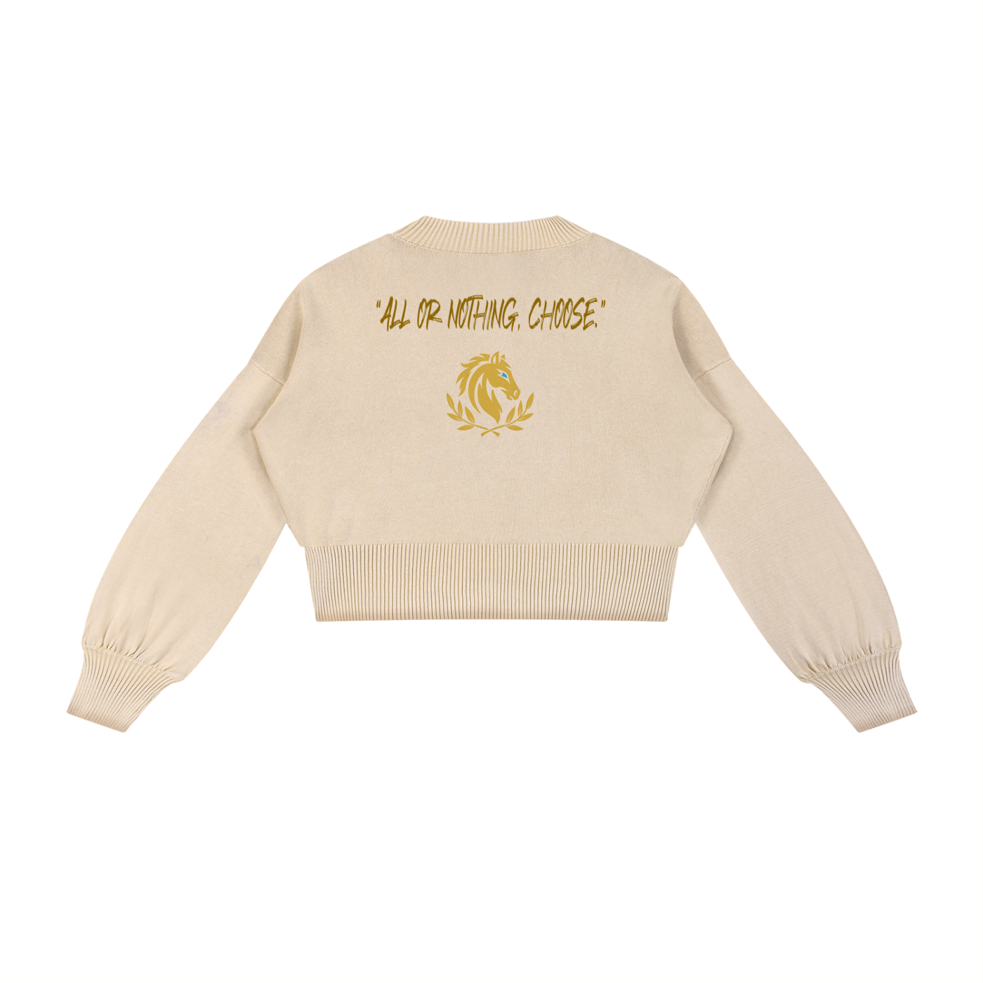 Mineral Wash Balloon Sleeve Cropped Sweater