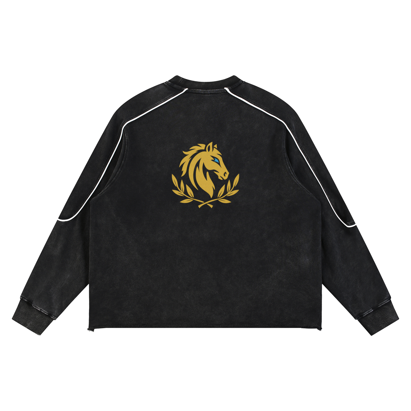 Mineral Wash Piping Raw Hem Sweatshirt