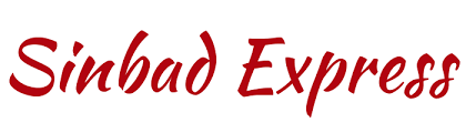 Sinbad Express logo in red cursive font