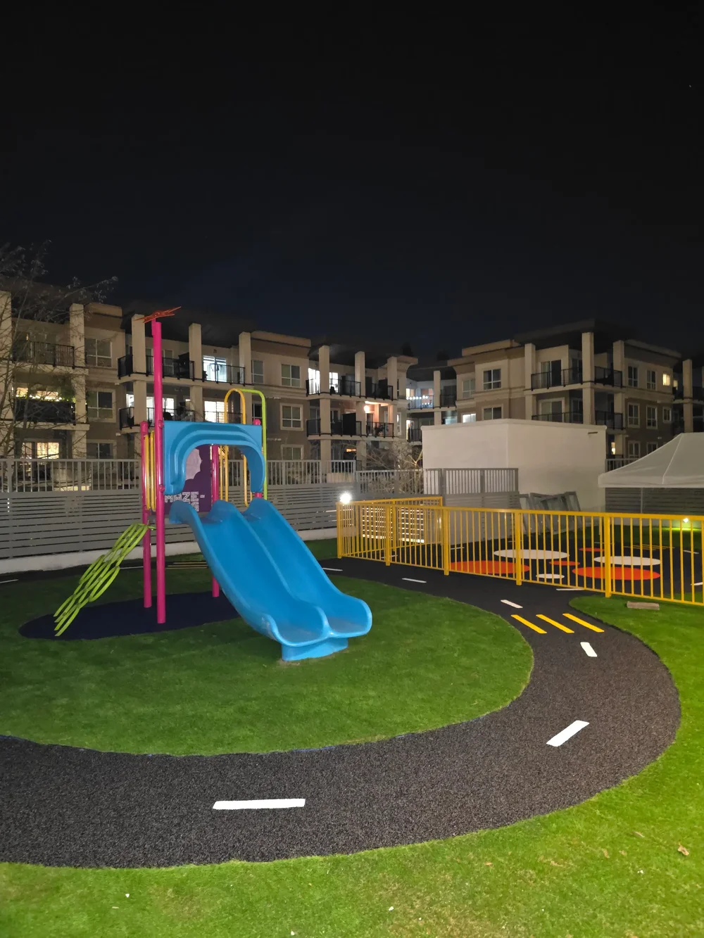 Playground with colourful rubber safety surfacing
