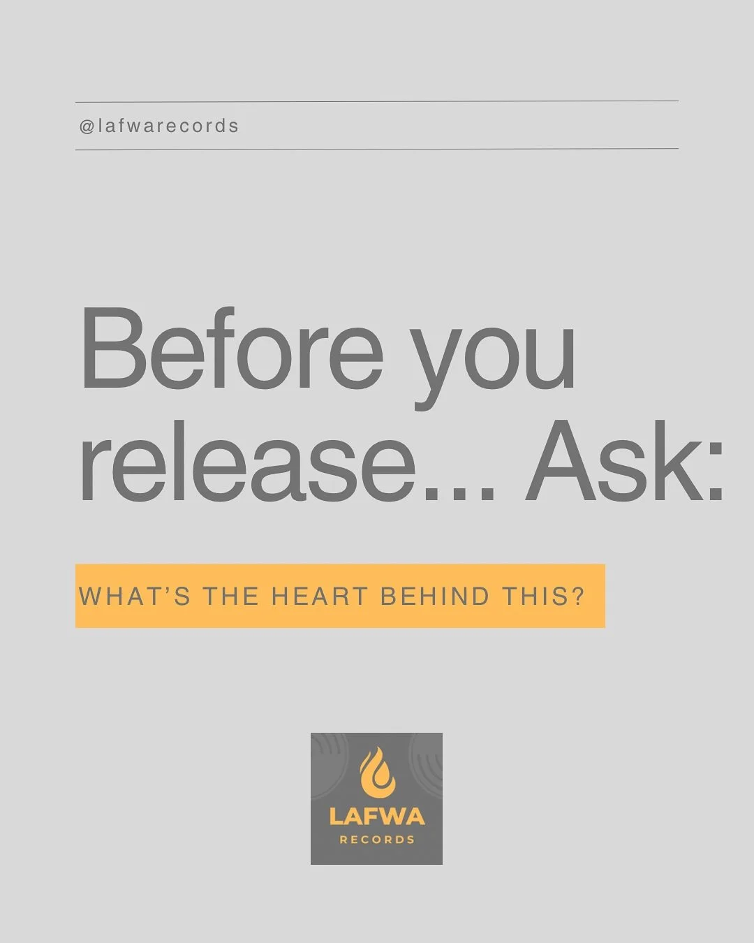 ❤️ Motivation matters.
Every release starts long before you hit &ldquo;upload.&rdquo; It starts in the heart.

🎶 Ask yourself:
&ndash; Am I creating from obedience or just overthinking?
&ndash; Is this a God-given burden, or just social pressure to 