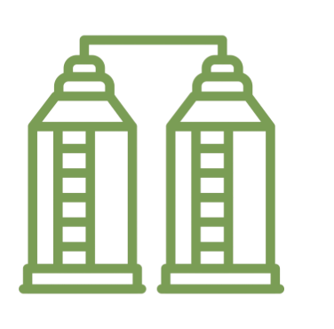 Outline illustration of a plant watering can, mostly in green.