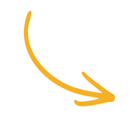 A black arrow pointing downward with an orange curved arrow overlayed pointing toward the tip.