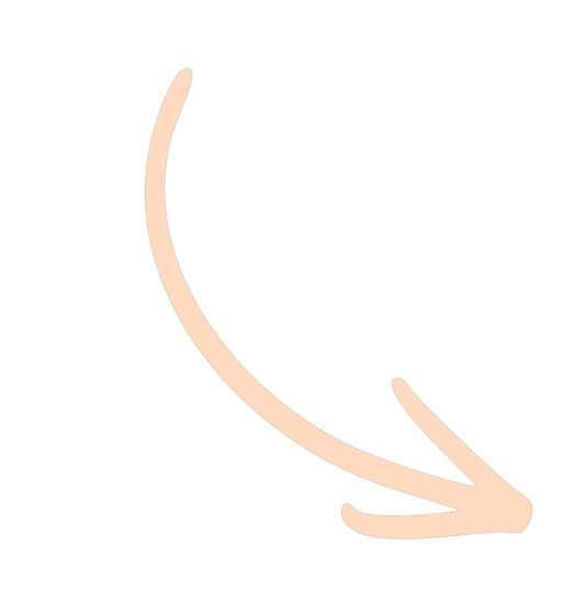 White arrow pointing downward and to the right on a black background.