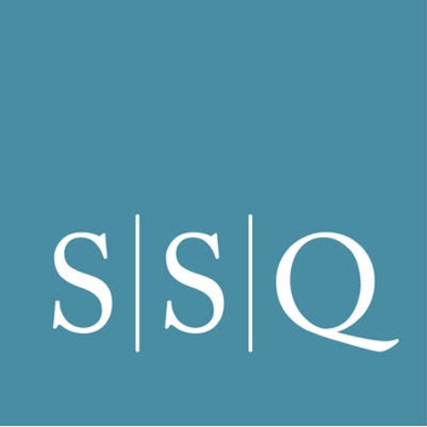 Logo with a teal background featuring the letters 's', 's', and 'Q' separated by vertical lines.