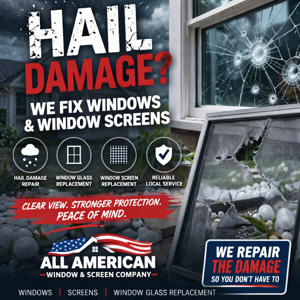 Hail damaged window screen replacements