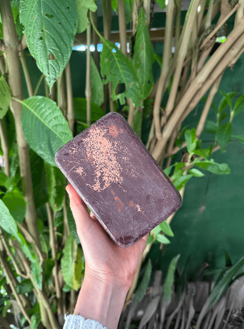 Handcrafted stone-ground ceremonial cacao block made from single-origin Guatemalan cacao beans.