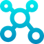 Blue and turquoise nodes icon
