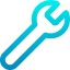 Blue and turquoise wrench icon