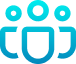 Blue and turquoise group of people icon