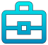 Blue and turquoise briefcase icon
