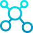 Blue and turquoise nodes icon
