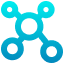 Blue and turquoise nodes icon