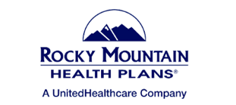 Logo of Rocky Mountain Health Plans, a UnitedHealthcare Company, featuring a mountain graphic and text.